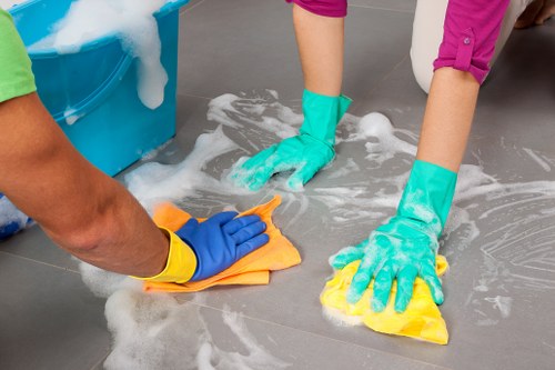 Cleaner preparing an empty SE3 home for handover