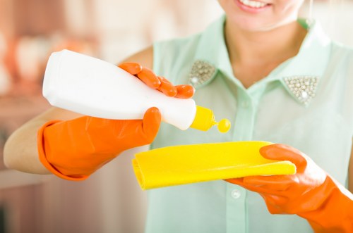 Local upholstery cleaner treating a sofa stain in SE3